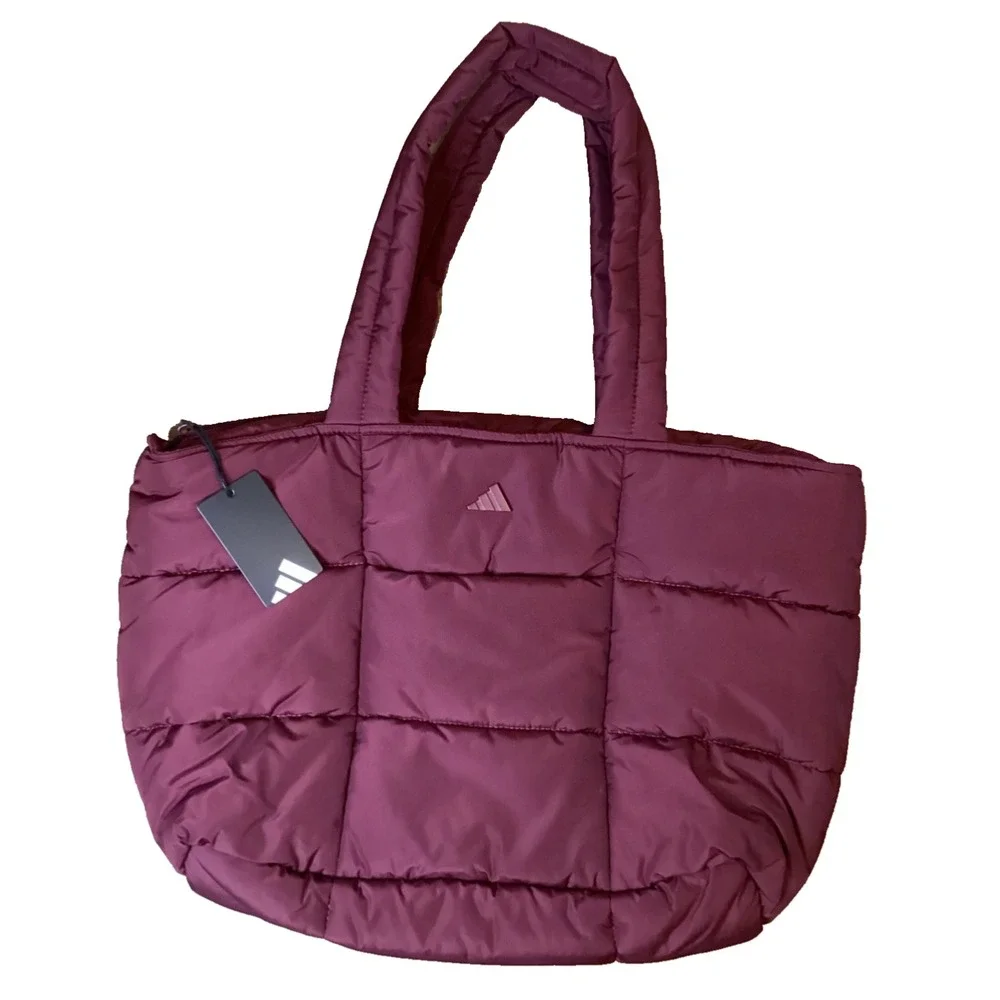 Adidas Quilted All Me 3 Tote Shawdow Red Puffer Bag NWT